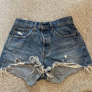 Levi's Blue Jean Shorts Distressed Vintage Style